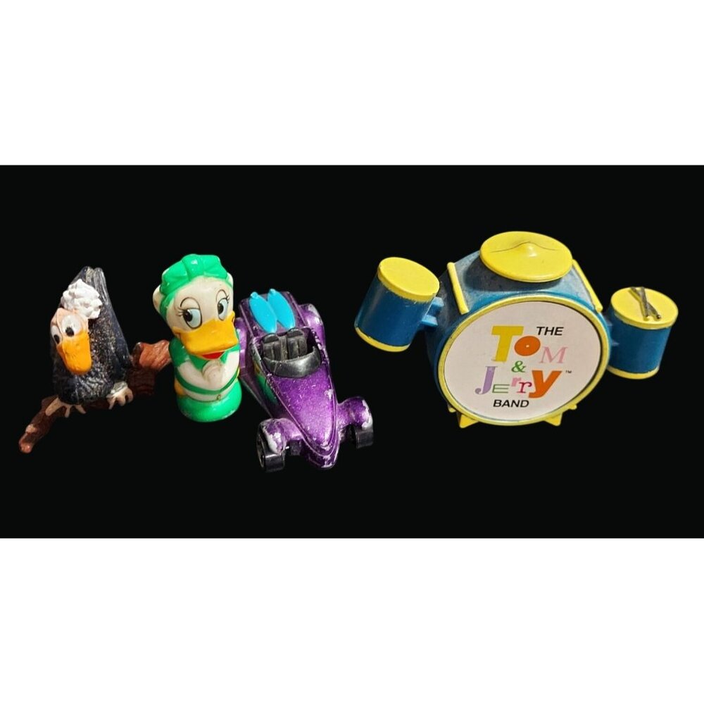 Vintage 1989 Tom & Jerry Band Toy Drum Set & Figurines U02 AD
